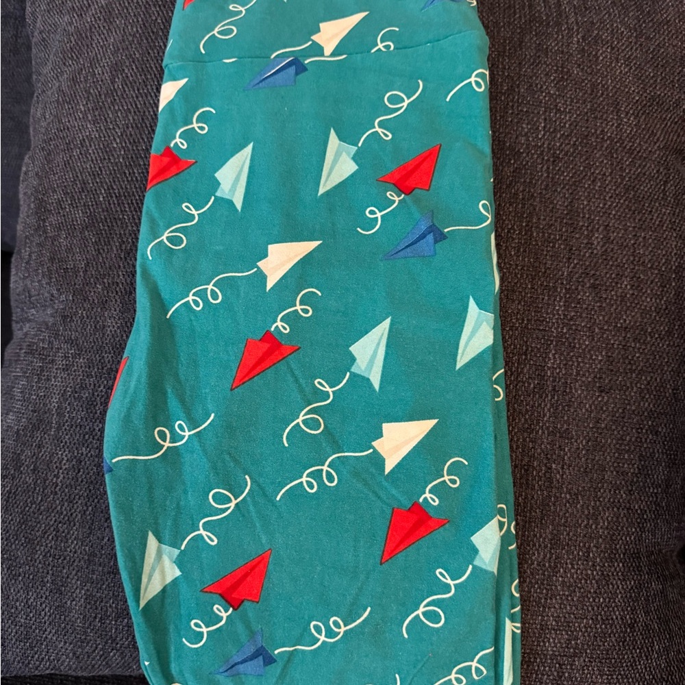 Lularoe Multi-colored Paper Airplane leggings